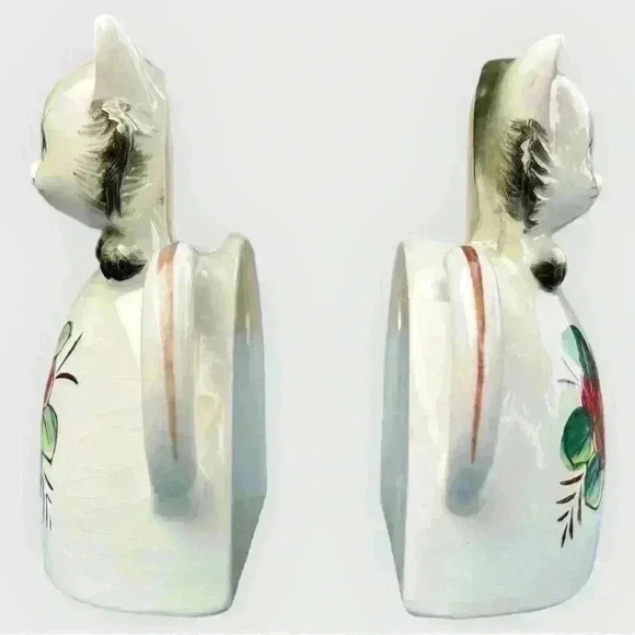 Vintage pair of 2 kittens in teapot planters vases - Picture 7 of 9